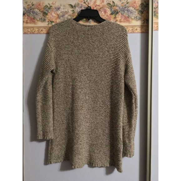 Pure Jill Small Brown Knit Casual Comfy Tunic Elliptical Lounge Sweater - Picture 3 of 3